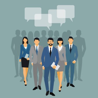 iş insanları grubu, vektör illüstrasyonu