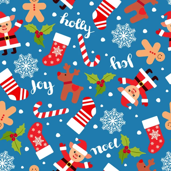 Seamless Pattern Christmas Socks Vector Illustration — Stock Vector