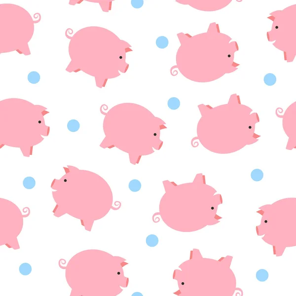 Bezproblemowy Wzór Uroczymi Świniami — Wektor stockowy