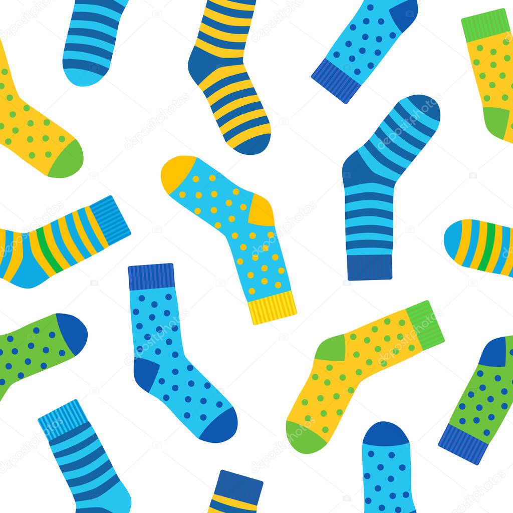 socks seamless pattern. vector illustration