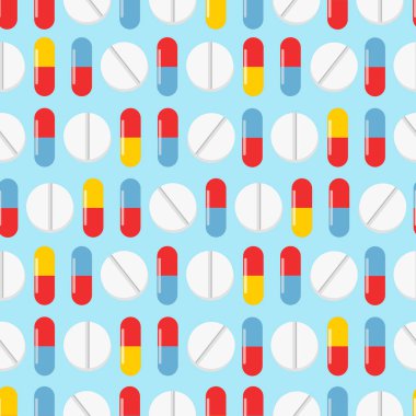 Mavi arkaplanda kusursuz hap deseni