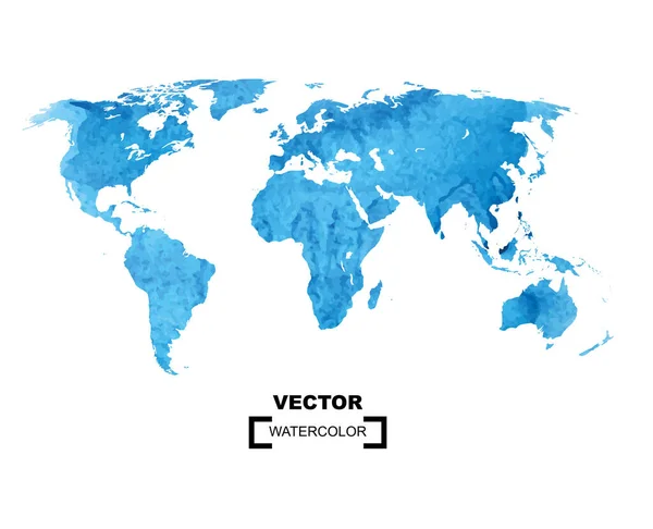 Mapa Del Mundo Azul Aislado Blanco — Vector de stock