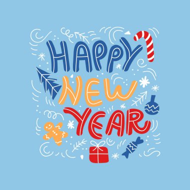 Mavi arkaplanda tebrik kartı  