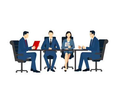 Ofis işi, iş akışı, iş birliği, takım çalışması. Şirkette iş toplantısı. ofis toplantısı