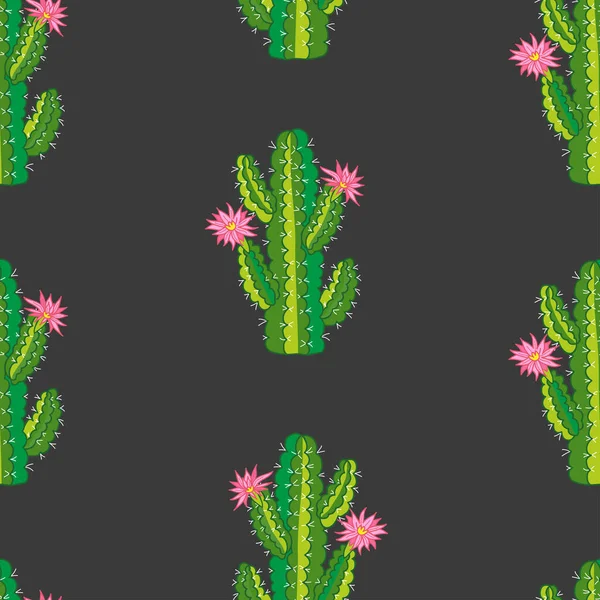 Motif Sans Couture Succulent Cactus Illustration Botanique Vectorielle — Image vectorielle