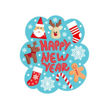 Noel tebrik kartı. Tasarımınız için vektör illüstrasyonu