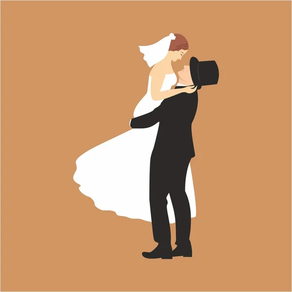 Düğün çifti, vektör — Stok Vektör