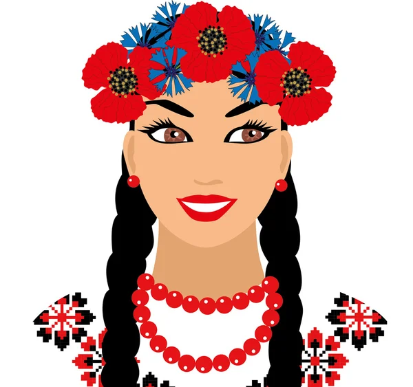 Vector Ukrainian girl — Stock Vector