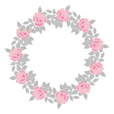 Beyaz arka planda - çiçek çelenk sevimli çiçek sınır