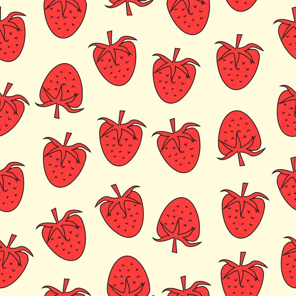 Ilustración vectorial: fruto sin costura. frutilla — Archivo Imágenes Vectoriales