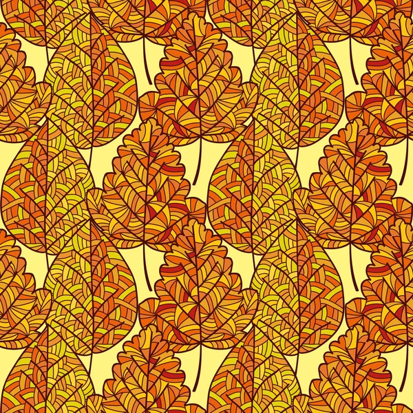 Stock Vector Ilustración: hojas de otoño sin costura — Archivo Imágenes Vectoriales