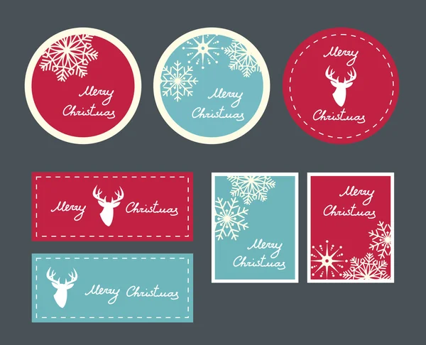 Set di icone natalizie invernali, elementi e illustrazioni — Vettoriale Stock