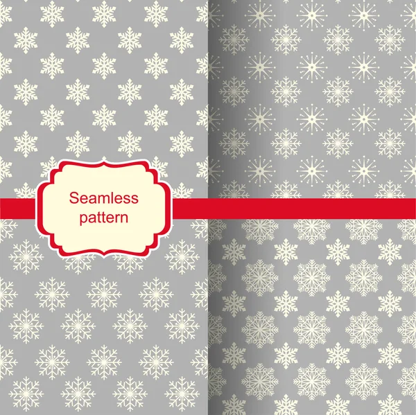 Set of seamless backgrounds with Christmas pattern — Stock Vector