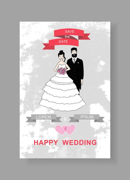 Stock Vector Illustration: illustration of a bride and groom — Stock Vector