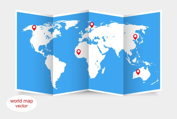 Mapa do mundo vetorial com elementos infográficos — Vetor de Stock