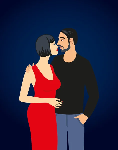 Couples aimants. Illustration vectorielle . — Image vectorielle