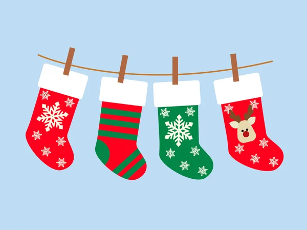 Vector Illustration:Christmas Socks — Stock Vector