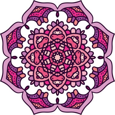 Mandala geometrik yuvarlak süsleme, dairesel soyut desen. Elle çizilmiş dekoratif vektör tasarım öğesi