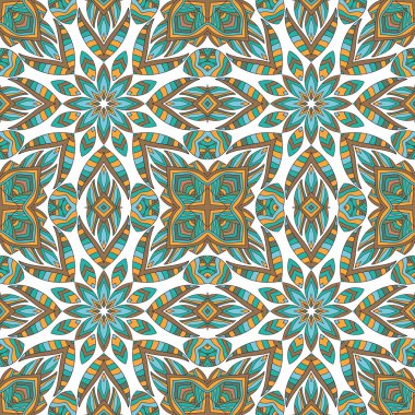 Sorunsuz patchwork tasarlamak çerçeve trendy renkli çiçek çiçek fayans daireler. Duvar kağıdı, yüzey dokuları, kumaş Tekstil renk örneği için.