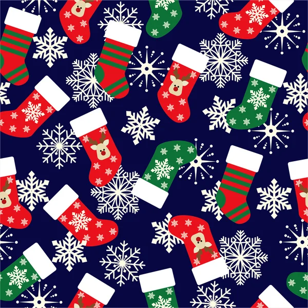 Medias de Navidad patrón sin costuras . — Vector de stock