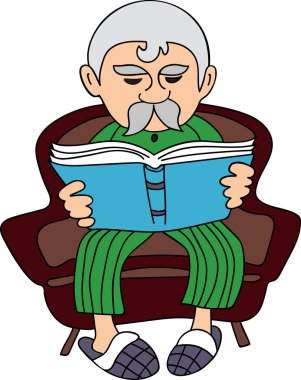 Vektör dedesi bir kitap okuma