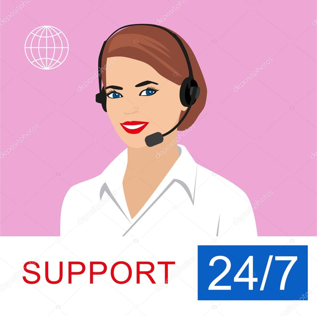 Support manager. Vector illustration. Isolated on white background.