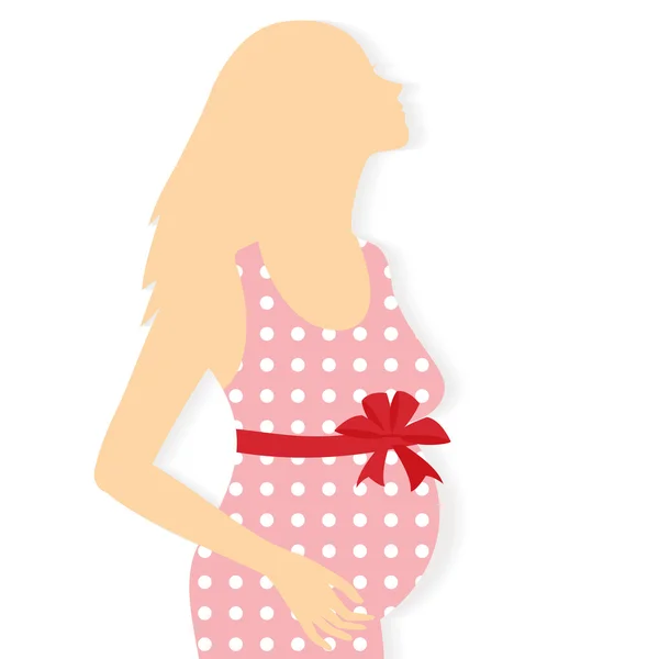 Vector silhouet van zwangere vrouw. — Stockvector