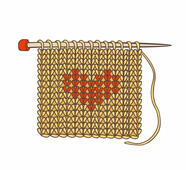 Fundo de malha e agulhas para tricô. Ilustração vetorial — Vetor de Stock