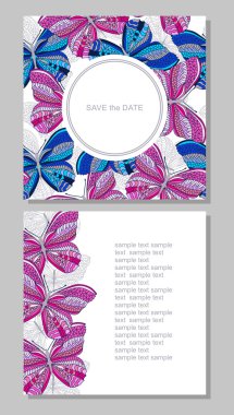 Arka plan, metin için yer kelebekler ile set