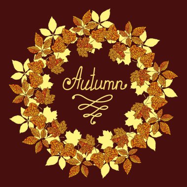 Hisse senedi vektör çizim: sonbahar yaprak arka plan