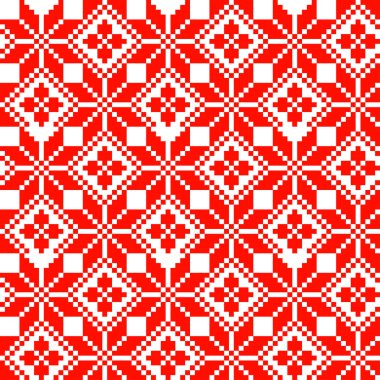 Hisse senedi vektör çizim: Dikişsiz desen halk tarzında.