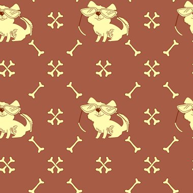 seamless dog with glasses