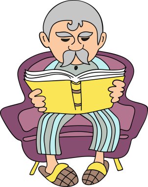 Vektör dedesi bir kitap okuma