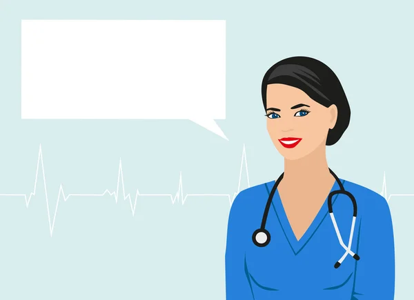 Αποθεμάτων διανυσματικά Εικονογράφηση: Γιατρός θηλυκό — Διανυσματικό Αρχείο