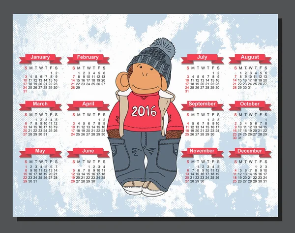 2016 ano vetor calendário / 2016 calendário design / 2016 calendário — Vetor de Stock