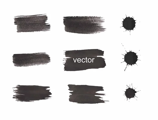 Conjunto de trazos de cepillo grunge de tinta vectorial. Icono, Logo, Elementos de diseño . — Vector de stock