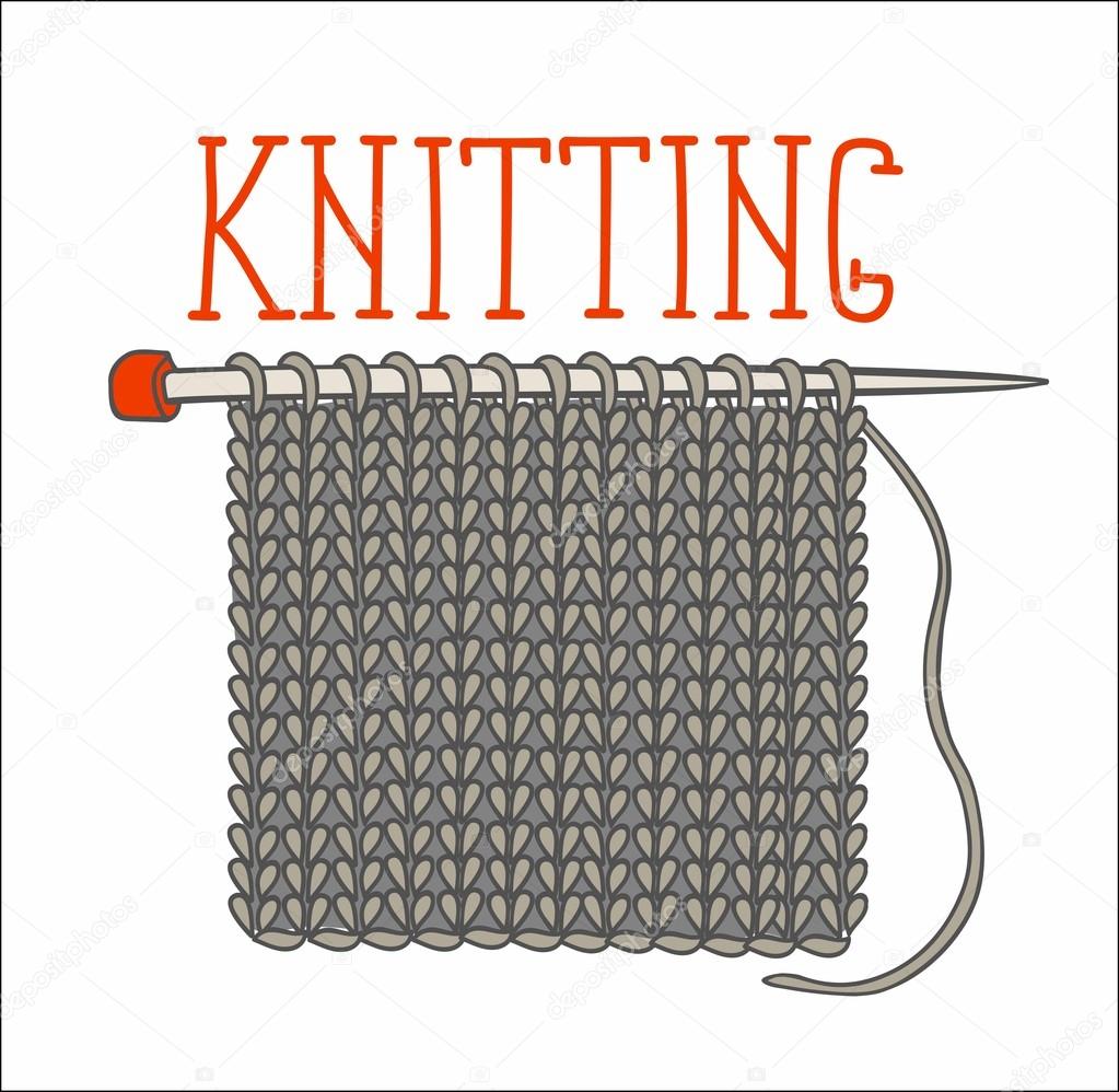 knitted background and needles for knitting. Vector illustration