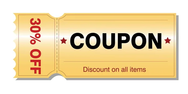 Golden Cupón Descuento Imagen Oferta Especial — Vector de stock