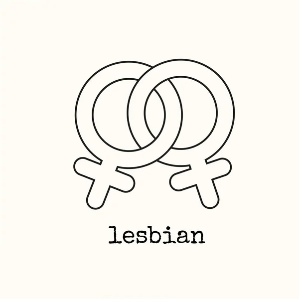 Lesbian Symbol Outline Icon Sexual Orientation Concept Sign Web Page — Archivo Imágenes Vectoriales