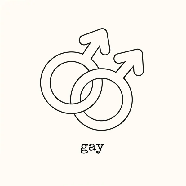Gay symbol outline icon. Sexual orientation concept. Sign for web page, mobile app, banner, social media, button, logo