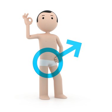 Man with a good erection clipart