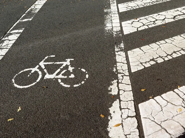 Trasa rowerowa i przejścia dla pieszych — Zdjęcie stockowe