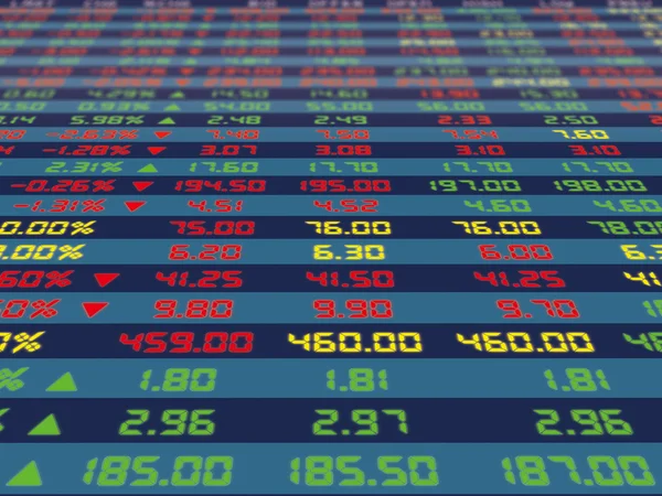 Panelu wyświetlacza dzienne Stock Market. — Zdjęcie stockowe