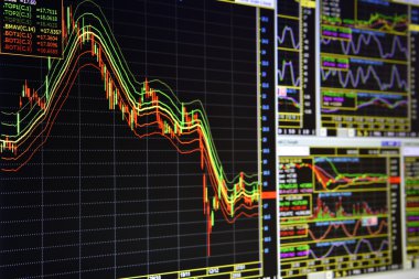 Bir bilgisayarın monitörde finansal kalemlerin grafikler.