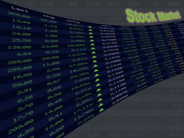A Display of Daily Stock Market. clipart