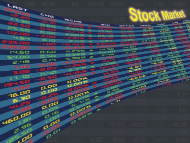 A Display Panel of Daily Stock Market clipart