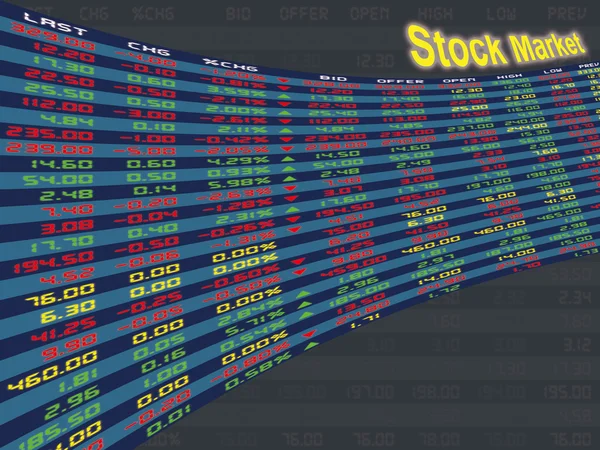 Panelu wyświetlacza dzienne Stock Market — Zdjęcie stockowe