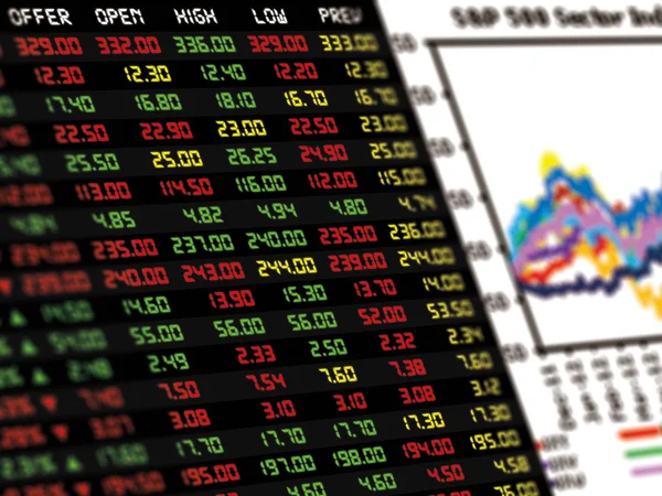 金融商品の線グラフで毎日株式市場の表示. — ストック写真