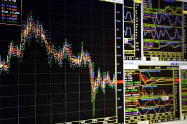 Bir bilgisayarın monitörde finansal kalemlerin grafikler.