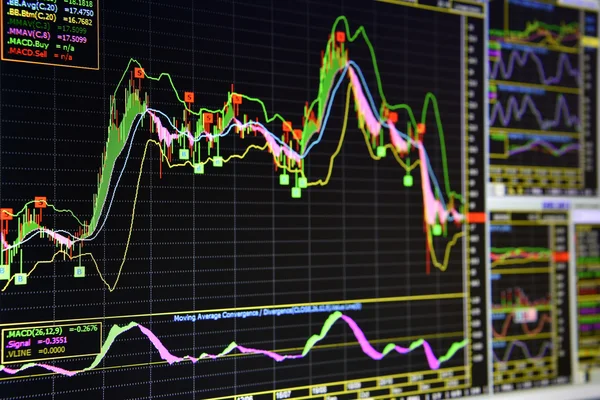 Diagramok, a pénzügyi eszközök — Stock Fotó